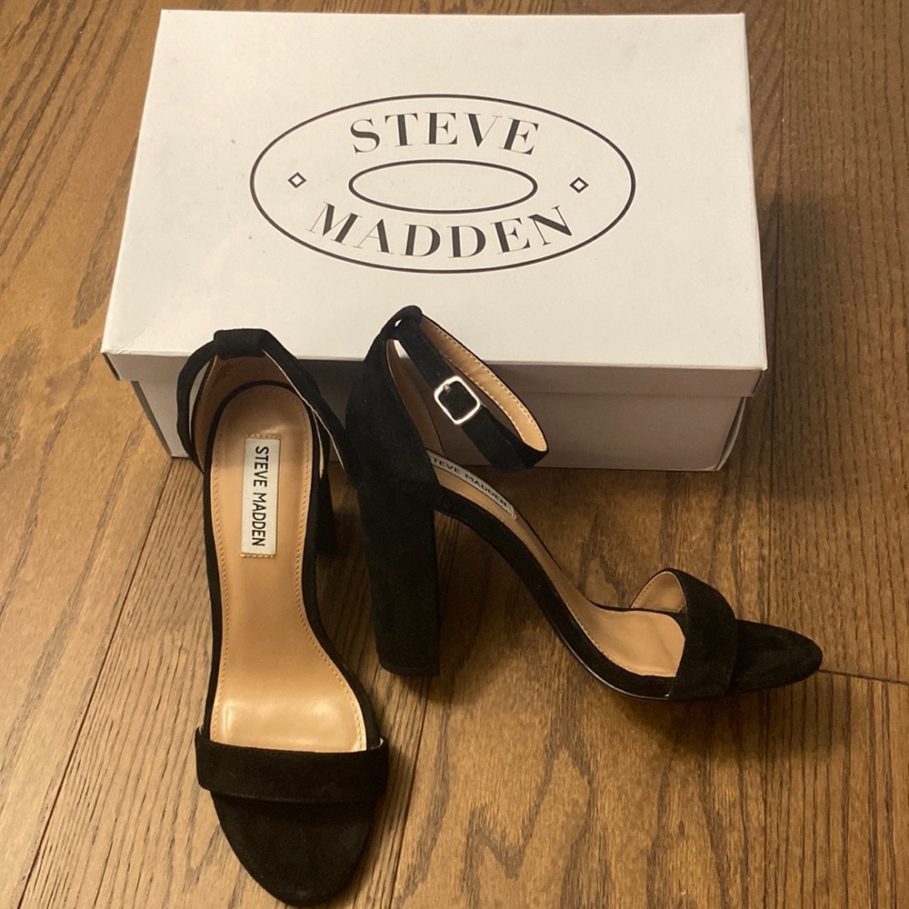 Steve Madden Carrson Black Suede sz 8